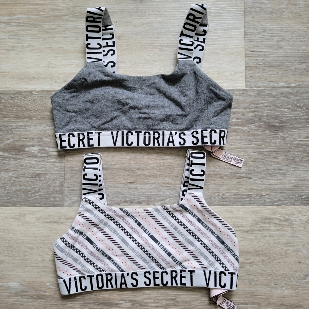 Victoria's Secret | 2 Logo Strap Bralettes